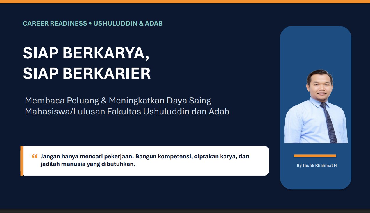 Narasumber Berikan Materi Membaca Peluang dan Meningkatkan Daya Saing Mahasiswa dan Lulusan AFI Fakultas Ushuluddin dan Adab